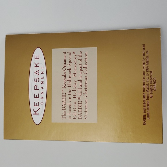 New - Vintage 1997 Hallmark Holiday Memories Keepsake Barbie Ornament - Picture 10 of 10